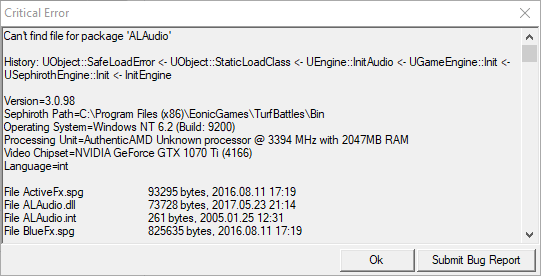 AL Audio Error