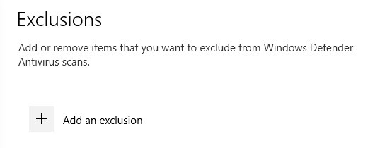 Exclusions Button