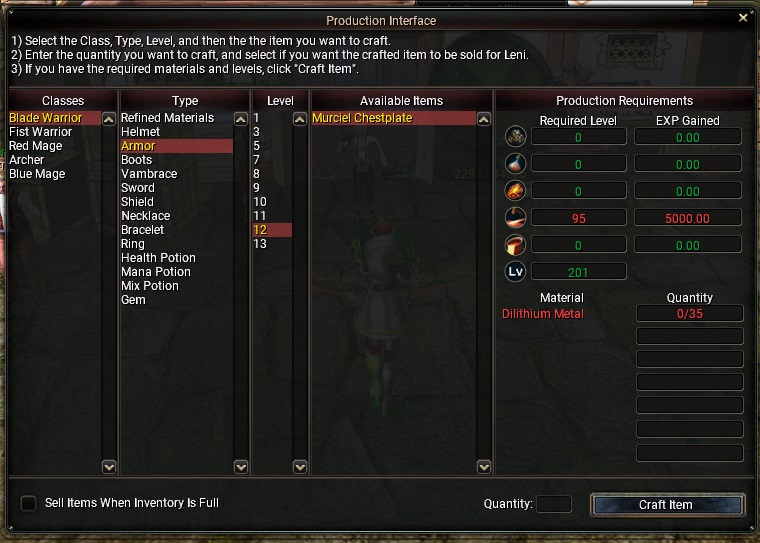 Crafting UI